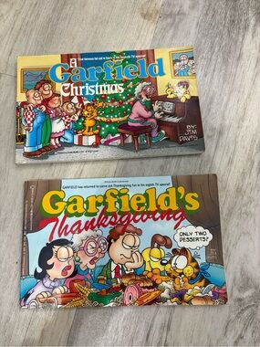 Vintage Garfield Books Christmas Thanksgiving Holiday Softcover Jim Davis